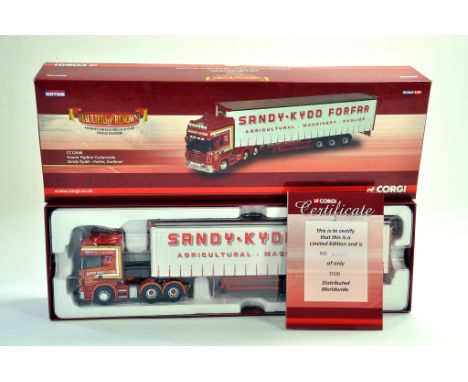 Corgi Diecast Model Truck Issue comprising No. CC12940 Scania Topline Curtainside in the livery of Sandy Kydd. Appears very g