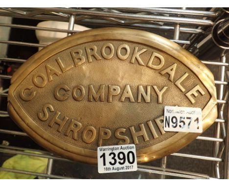 Brass Coalbrookdale factory plate from a steam loco railway engine