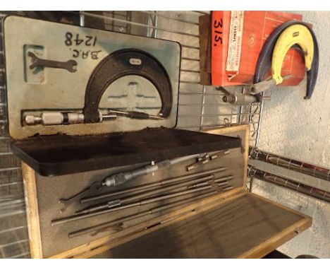 Collection of mixed engineering tools including micrometers 