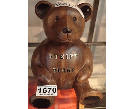 Steiff wooden advertising bear, H: 19 cm   CONDITION REPORT:  Very good condition