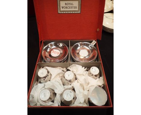 Royal Worcester tea service with silver gilt finish