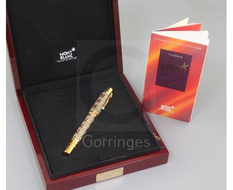 A Montblanc Semiramis Patron of Art limited edition 888 fountain pen, made in honour in Queen Semiramis United Babylon and Sy