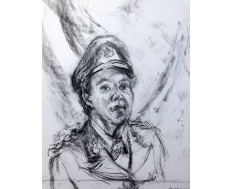 § Maggi Hambling (1945 - )charcoalPortrait of Ena Forstersigned and dated 198421.5 x 17.5in.