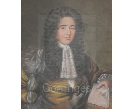 Edward Luttrell (1650-1737)pastel on paperSelf portraitsigned monograms - EL fe., dated 168013 x 11in.See Country Life articl