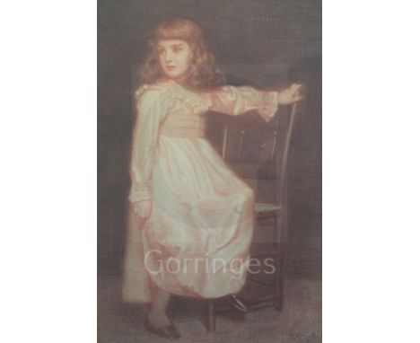 Edward Robert Hughes R.W.S. (1851-1914)sanguine chalkPortrait of a child standing beside a chairsigned and dated 189427.5 x 2