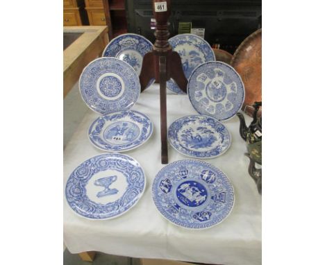 A quantity of Spode blue and white plates