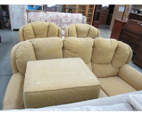 3 piece suite and a storage pouffe