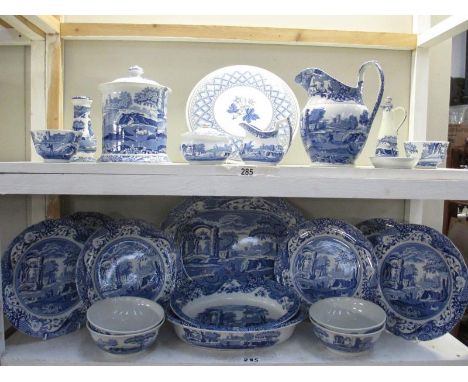 2 shelves of Spode dinnerware etc.