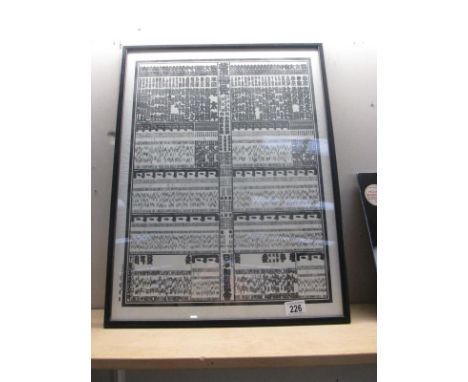 An unusual framed and glazed oriental Chinese/Japanese worded print