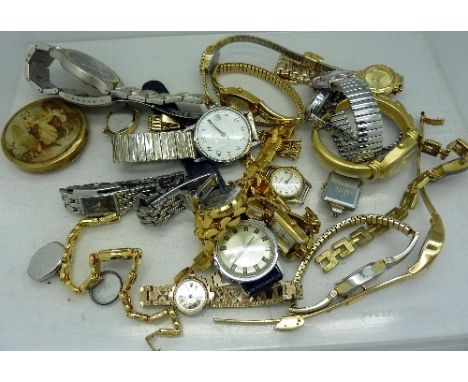 Lady's wristwatches and three gentleman's wristwatches including Timex, Sekonda and Revolve