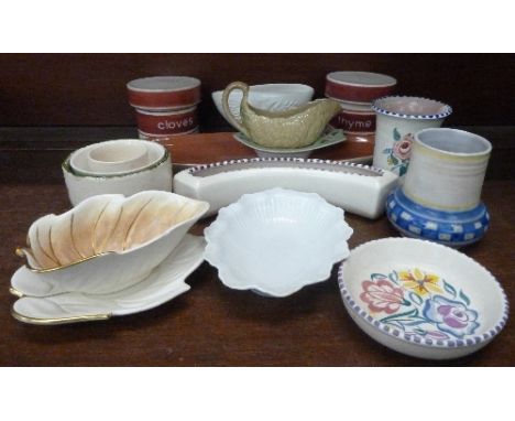 Poole and Carlton ware pottery, etc.