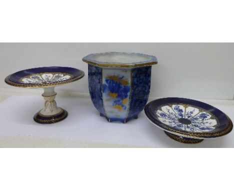 Two Davenport comports, a/f, and a Wilkinson Ltd. jardiniere