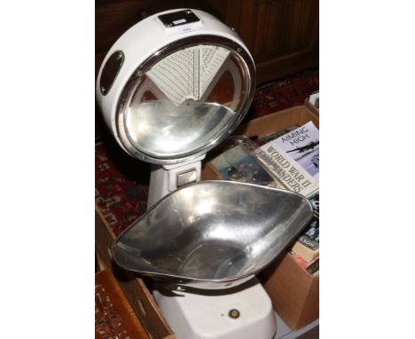 A set of vintage W &amp; T Avery butchers weighing scales. 