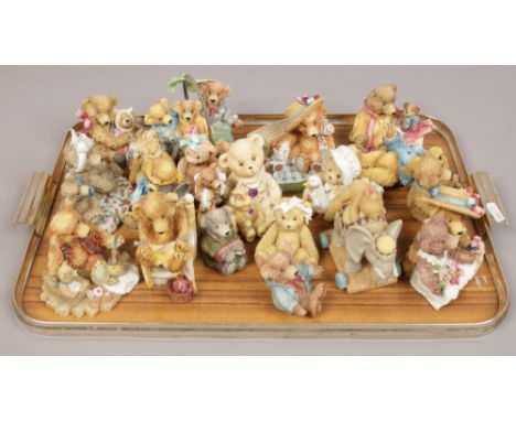 A collection of ceramic teddy bears to include Cherish examples. 