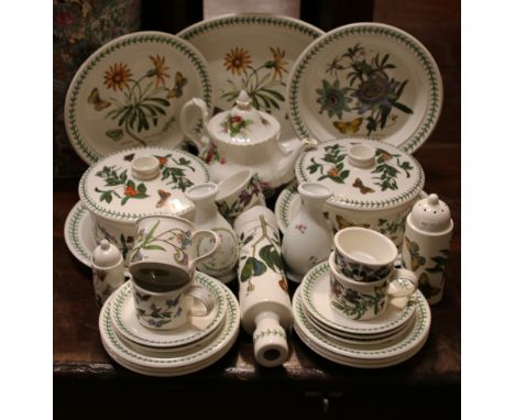 Portmeirion dinner service, rolling pin, plates. bowls, salt and pepper pots, cups and saucers etc, along with Royal Albert H