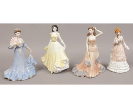 A collection of figures to include Royal Worcester Amy, Coalport Age of Elegance Royal Invitation 1998 and Regency Gala 2000 