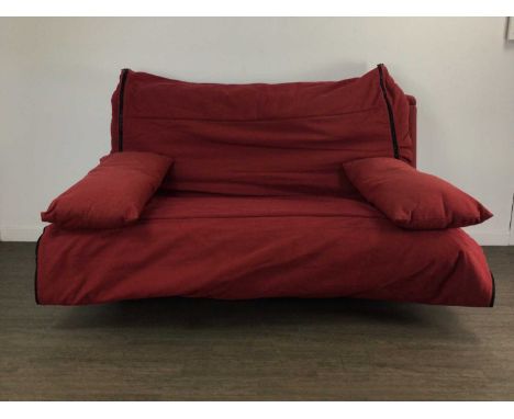 LIGNE ROSET, DAYBED CONTEMPORARY&nbsp; folding mechanism, in red fabric upholstery, with mattress165cm wide