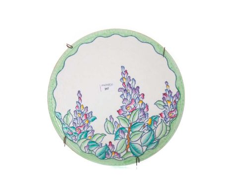 CHARLOTTE RHEAD (BRITISH, 1872-1945) FOR CROWN DUCAL, WALL PLATE CIRCA 1930s tubeline decorated, the base signed, no. 495432c