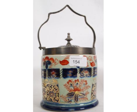 A Victorian style Imari pattern biscuit barrel.