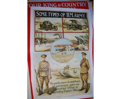 A collection of 4x reproduction WWI First World War recruiting posters