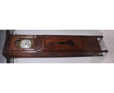 A 19th century French comtoise longcase clock by Francois Desire Odobez A Morez 1843. The tall case with white ceramic dial h