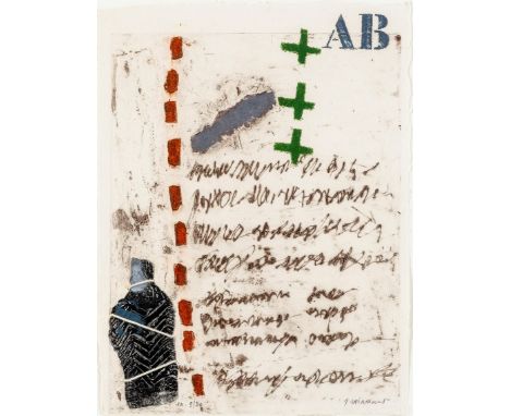   Coignard, James  Coignard, James   1925 Tours - 2008 Antibes. Radierung/Carborundum/Heller Bindfaden. Ohne Titel. U.r. mit 