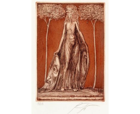  Fuchs, Ernst  Fuchs, Ernst   1930 Wien - 2015 ebd. Farbradierung. "Flora Okuli". 1975. U.r. mit Bleistift sign. u.  8864 vo