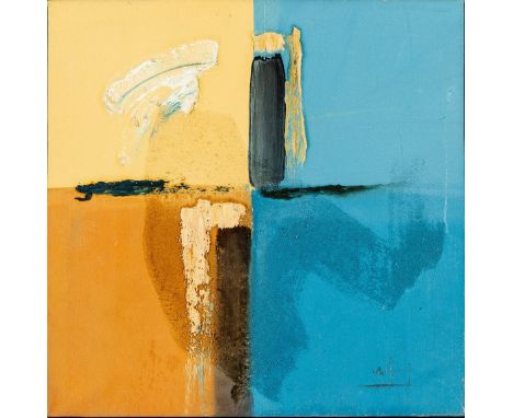   Litmaan, Wim  Litmaan, Wim   Finnischer Künstler, 20. Jh.  Öl/Lw. "Fire, Water, Earth and Air". U.r. monogr. Verso auf  Kle