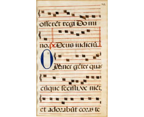   Antiphonar  Antiphonar   Notenblatt auf Pergament. Lateinische Handschrift, beidseitig  mit Tinte beschrieben, schwarze Qua