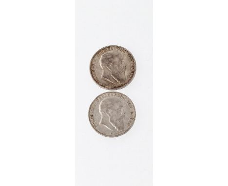   Baden  Baden   2 x 5 Mark 1903. Jeweils 27,7 g. ss.          