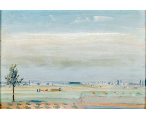   Bizer, Emil  Bizer, Emil   1881 Pforzheim - 1957 Badenweiler.  Öl/Malpappe. "Heuernte vor dem Regen". Verso sign., bet. u. 