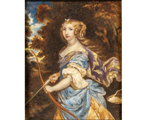   Millton  Millton   18. Jh. Aquarell. Darstellung der Artemis mit Pfeil und Bogen. U.l.  sign. u. London bez. U.l. 1785 dat.