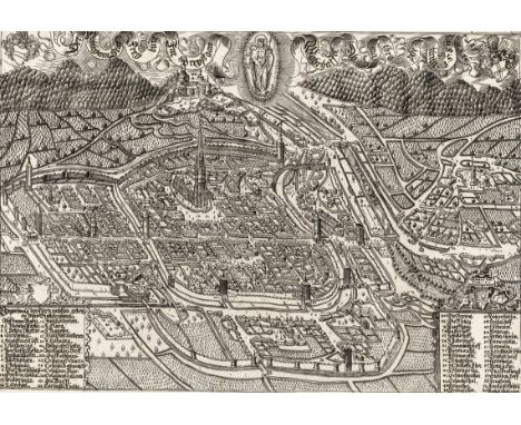   Freiburg im Breisgau  Freiburg im Breisgau   Radierung. Die Lage der Klöster. Nach Gregor Sickinger 1589.  (Neuzeitlicher A