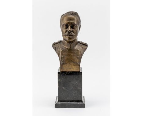   Großherzog Friedrich Wilhelm II von Baden  Großherzog Friedrich Wilhelm II von Baden   Bronzebüste. Goldbraun patiniert. Se