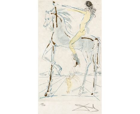   Dali, Salvador  Dali, Salvador   1904 Figueras - 1989 ebd. Radierung/Goldauflage. Die Geliebte ist schön wie eine  Pferdehe