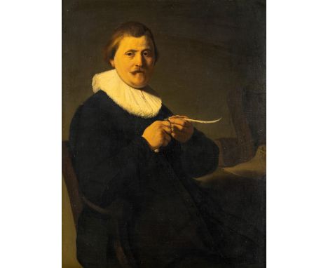   Monogrammist F.L.  Monogrammist F.L.   Um 1900. Öl/Lw. Nach Rembrandt Harmensz. van Rijn. Bildnis eines Herrn,  Lieven van 