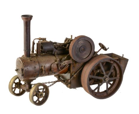 A well-engineered scratch-built model of an approximate ¾ inch to 1 foot scale live steam traction engine, built by the late 