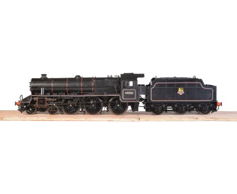 A gauge 1 model of a Class 5MT Stanier' Black 5’ tender locomotive No 45080, finished in British Railways black lined livery 