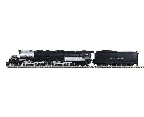 A gauge 1 model of an American 'Big Boy' 4-8-8-4 Union Pacific tender locomotive No 4005, by Accucraft Trains with 2-rail ele