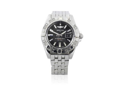 Breitling. A stainless steel automatic calendar bracelet watchModel: Galactic 41Reference: A49350Date: Purchased 26th August 