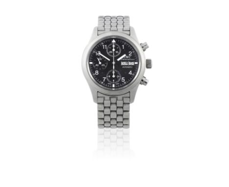 IWC. A stainless steel automatic calendar chronograph bracelet watchModel: Der FliegerchronographReference: 3706Date: Purchas