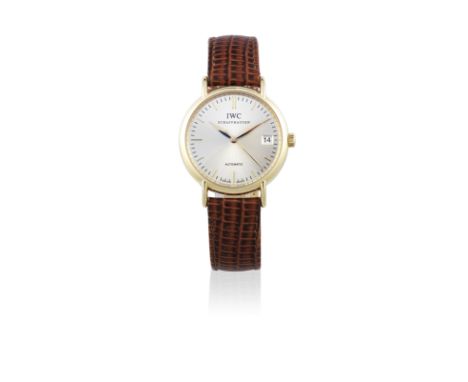 IWC. An 18K gold automatic calendar wristwatchModel: PortofinoDate: Circa 2000Movement: 21-jewel Cal.C.30110 automatic, adjus