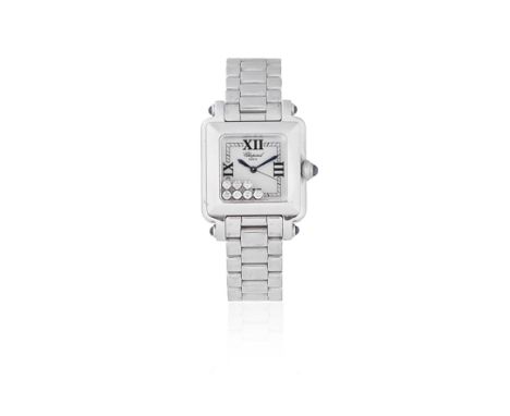 Chopard. A lady's stainless steel and diamond set quartz calendar bracelet watchModel: Happy SportReference: 8325Date: Circa 