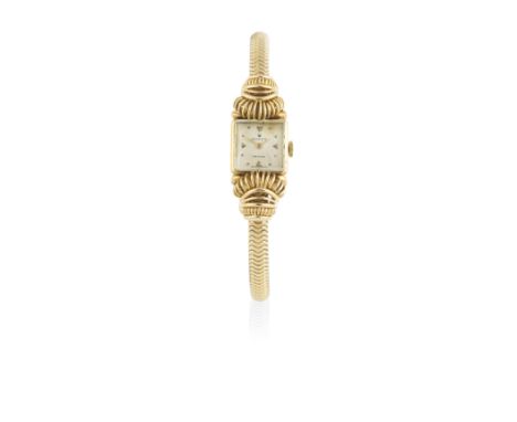 Rolex. A lady's 18K gold manual wind square bracelet watchModel: PrecisionReference: 8219Date: Circa 1960Movement: 17-jewel m