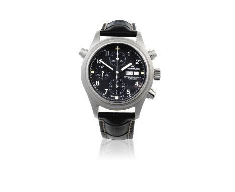 IWC. A stainless steel automatic calendar split second chronograph wristwatchModel: Der DoppelchronographReference: 3713Date: