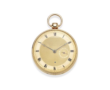 Breguet et Fils. A fine and very rare 18K gold key wind quarter repeating open face pocket watch with jumping hour handDate: 