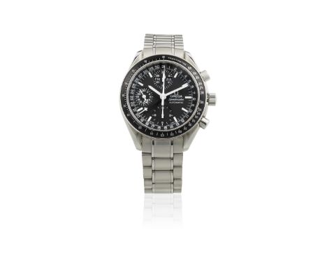 Omega. A stainless steel automatic triple calendar chronograph bracelet watch with 24 hour indicationModel: Speedmaster Day-D