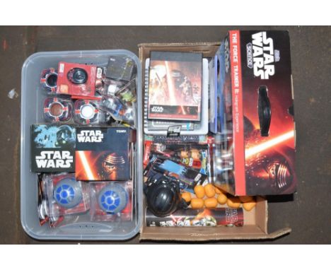 Collection of Star Wars toys, puzzles, games etc including Pop-up and Mr Potato Head, Darth Vaders, Death Star alarm clock, 3