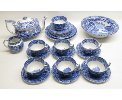 Spode Italian pattern tea set with bowl (24) 