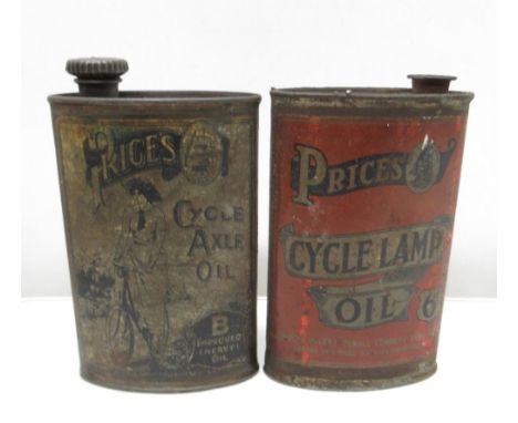 Price's Cycle Axle Oil oval can &amp; Price's Cycle Lamp Oil oval can (2) 